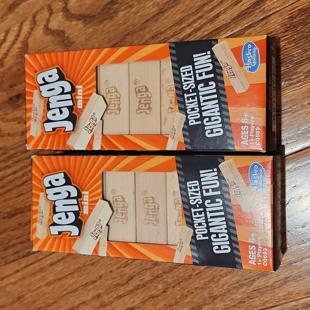 2 Mini Hasbro Gaming Jenga Mini Game, Ages 6+,